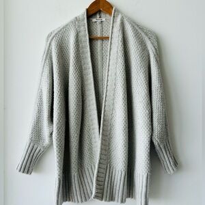 Madewell Whitley Cardigan Sweater Open Gray Alpaca Wool Oversized Women XS Cozy